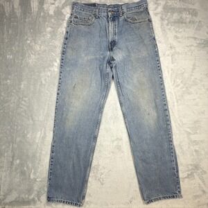 Levis 550 Jeans Mens 34x32 Blue Relaxed Fit Tapered Leg Distressed Denim 90s Y2K